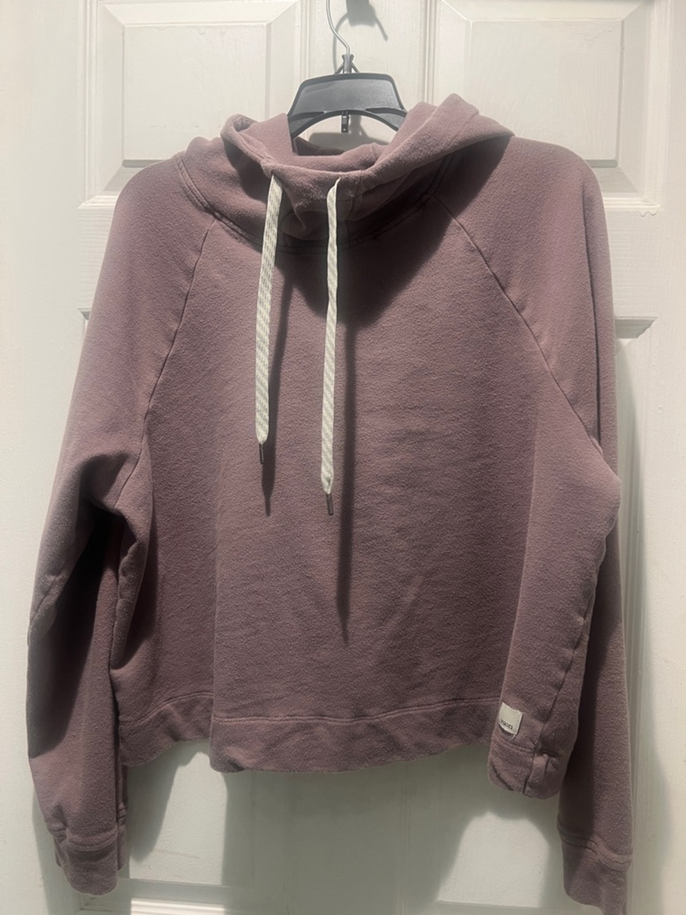 Vuori Dusty Mauve Hoodie with White Drawcords